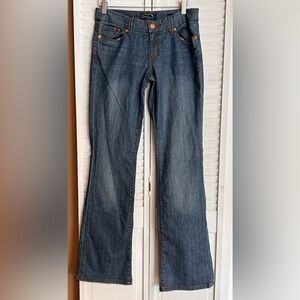 Seven7 Womens waist size 28 long tall Bootcut stretch blue jeans rustic wash